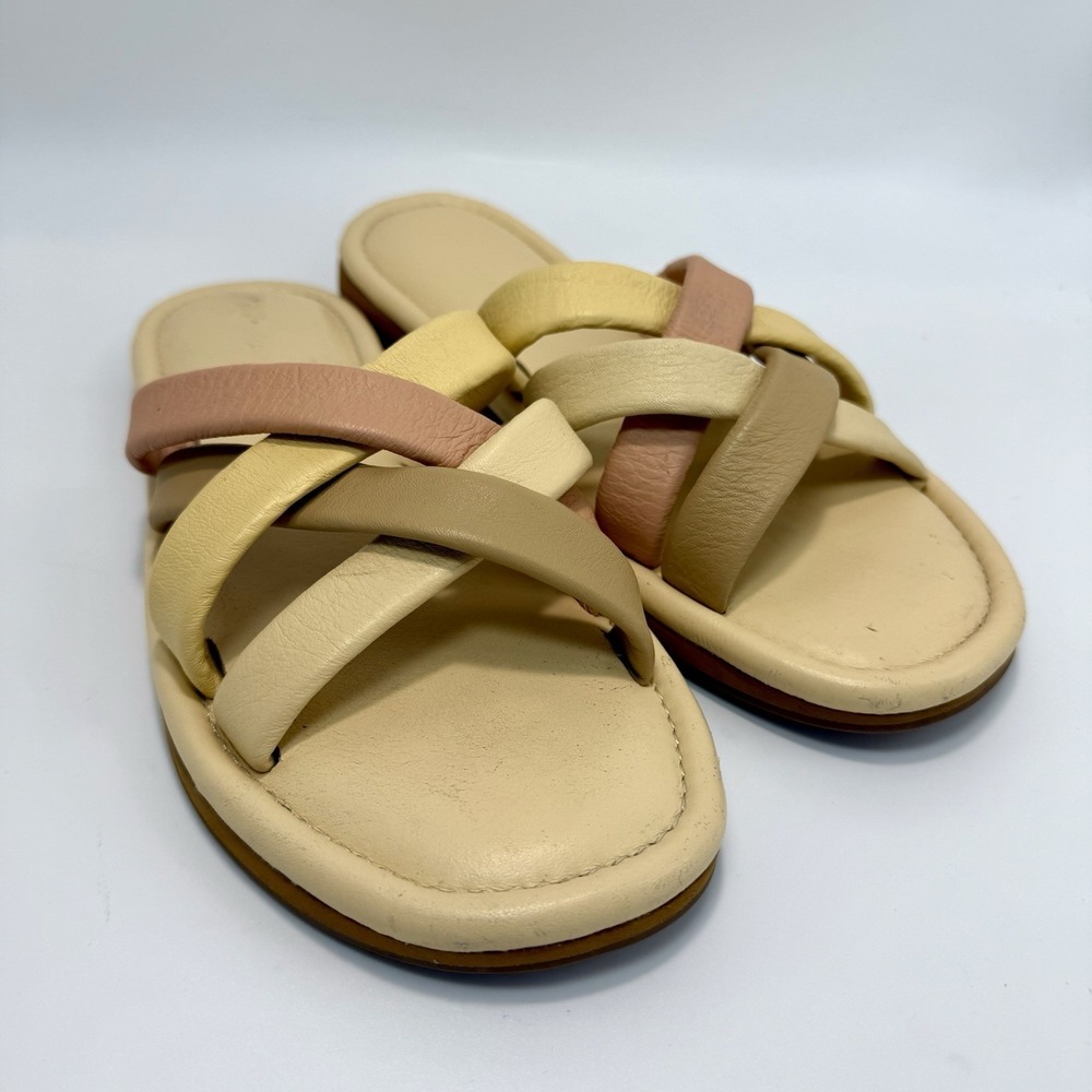 Madewell 'Francine' Puffy Slide On Sandal Women's 10.5 Soft Neutral Leather